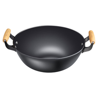 铁人铁锅 陆川炒菜锅家用无涂层不粘炒锅生铸铁锅加深双耳平底炖炒锅 加深款(锅盖+锅铲) 30cm