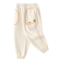 巴拉巴拉童装儿童长裤男童女童摇粒绒裤子2024冬装束脚休闲裤208424108228 奶白10504 130cm