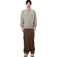 GXG 男装圆领线衫针织衫黑色冬2024年 花灰 175/L L -175