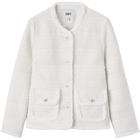 森马 Semir外套女夹棉夹克修身优雅小香风冬季圆领肌理上衣109723108012 白色调00311 M