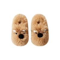 chikoku西高地炸毛棉拖鞋女秋冬季居家保暖防滑可爱潦草小狗棉拖鞋冬 小铀棕【棉鞋】 42-43 (适合41-42码)