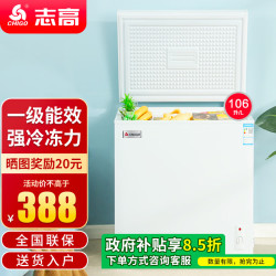 志高 小冰柜家用一级节能省电迷你卧式冷藏保鲜储母乳冷柜  106L 单温单门