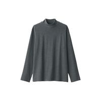 無印良品 MUJI（無印良品 ）男式 起毛 半高领长袖T恤  男士打底衫男款24年冬  AB1MUA4A 炭灰色 XL (180/104A)