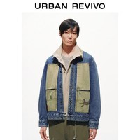  URBAN REVIVO 撞色拼接 男士牛仔外套  M