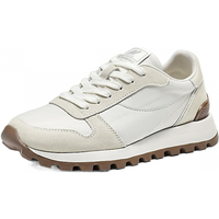 百丽 拼接撞色阿甘鞋女2026春新时尚舒适运动风休闲鞋B2978AM6 米色/杏 37 (235mm)