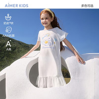 爱慕儿童(AIMER KIDS)春夏女孩奶皮抗菌短袖睡裙/背心裙大耳狗/酷洛米卡通IP联名款 大耳狗短袖裙 120 (34-48斤)
