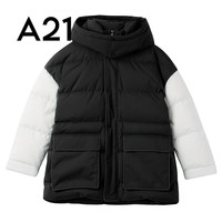 A21 女士时尚连帽羽绒服 短款学生外套