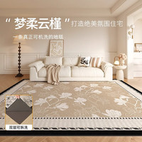 Y U-LIVE可拆洗地毯客厅可机洗法式中古双层可拆卸沙发茶几地垫卧室床边毯 可拆洗-森雨 140x200CM(毯面+4mm标准底)