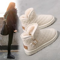 雪地靴女2025年冬季洋气时尚棉鞋加绒加厚防水短靴子女款鞋子 40