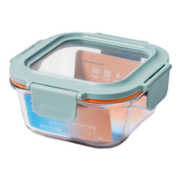 LOCK&LOCK 乐扣乐扣 LTG205MIT 正方形保鲜盒 20周年款 无分隔 300ml*1个 绿色