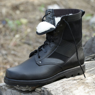 军迷特种作战靴男女冬季加绒保暖战术靴执勤靴陆战靴作训靴户外高帮耐磨登山鞋防水靴特战靴安保靴