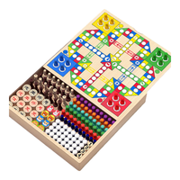 星星舟 儿童棋类大全飞行棋围棋五子棋斗兽棋多功能4合一棋盘游戏玩具
