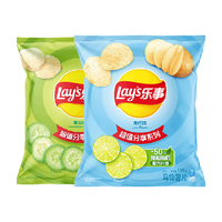 Lay's 乐事 原切薯片（黄瓜味 青柠味）135g×2袋零食小吃分享装