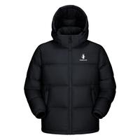 企鹅 热能羽绒服男女25秋冬户外防风连帽黑色面包服