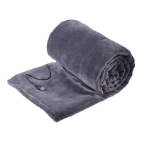 京严【真3C】发热披肩电热暖身毯办公室充电款加热午睡盖毯单人电热毯 加厚法兰绒【无帽款】9大区速热+防滑拉链 智能温控+可机洗+防漏电 150cm*85cm