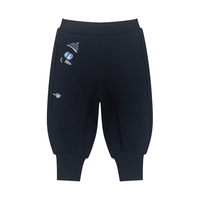 马·拉丁（M.Latin）/童装裤子24冬女小童雪人造型趣味印花针织长裤 藏青 120cm