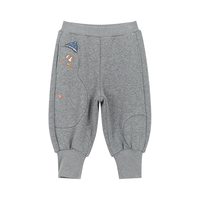 马·拉丁（M.Latin）/童装裤子24冬女小童雪人造型趣味印花针织长裤 中杂灰 90cm