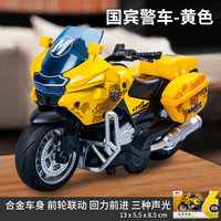 欧因 M5217 合金警车摩托车模型玩具（黄色）
