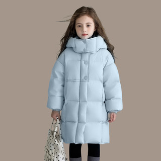  图图小象 三防 女童羽绒服  150 身高约150cm 烟青色