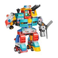 费乐 大颗粒儿童拼装益智积木百变机器人变形机甲玩具模型