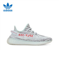 adidas Yeezy 350 V2 冰蓝 可燃冰斑马椰子鞋B37571 UK3.5码36