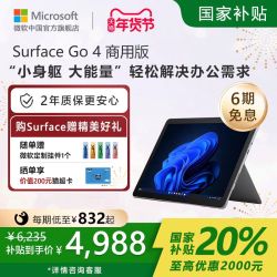 微软 Surface Go4 商用版 二合一高性能平板电脑笔记本 N200-8G+128G 单平板无键盘