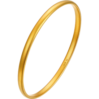 周六福 ZHOU LIU FU 珠宝女款如意镯足金黄金手镯 古法黄金AA103610 内径约57mm 22.3g