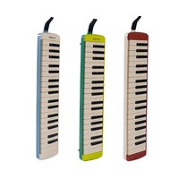 高端演奏级37键口风琴小初中生飞繁课堂社团成人乐器 （演奏级37键卡其红 +金属长短吹2个+3套吹管