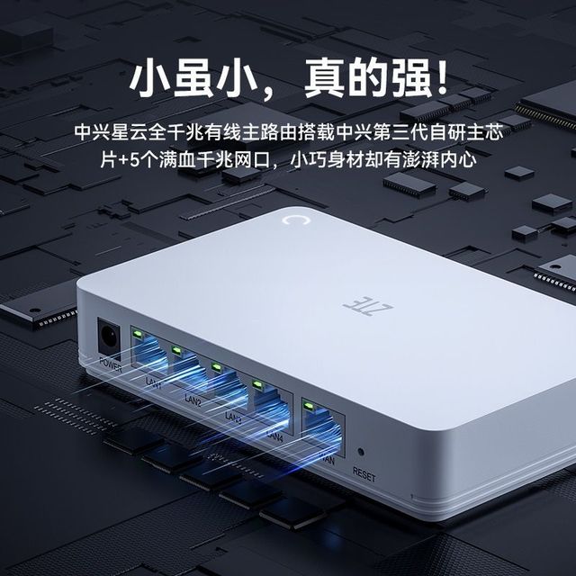 中兴 星云晴天全屋主路由5口千兆网络设备AC