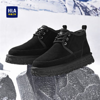 海澜之家(HLA)男鞋保暖休闲加绒舒适棉靴高帮时尚雪地靴男 黑色 44
