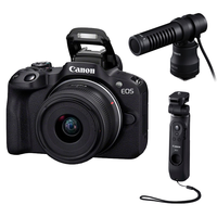 佳能 EOS R50 18-45mm镜头 麦克风三脚架套装 黑色 微单相机