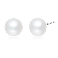金大福 法式轻奢淡水珍珠耳钉925银简约通勤经典女耳钉