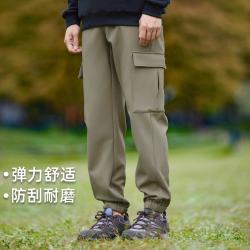 Pioneer Camp 秋款冬季软壳裤男士工装裤保暖防泼水户外束脚男长裤百搭潮流