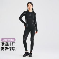 Pioneer Camp 2025秋冬爬山徒步一体织压缩套装滑雪户外运动保暖女式套装