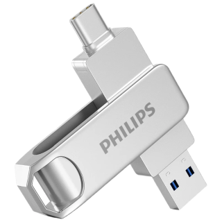飞利浦（PHILIPS）1TB Type-C USB3.2 双接口手机U盘 升级版 61UT-D 金属旋转 高速读写 商务办公学习耐用优盘