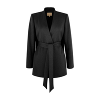 PORTS宝姿 女装简约V领系带收腰西装LL8J010KWB029 黑色 8