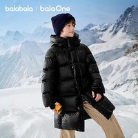 balabala/巴拉巴拉 加厚鹅绒 儿童羽绒服 100 (充绒量104g) 黑色90001-灰鹅绒