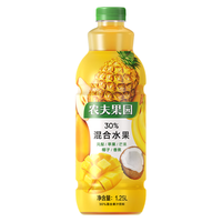 农夫山泉 NONGFU SPRING农夫山泉 NONGFU SPRING 农夫果园混合30%果蔬汁1.25L大瓶整箱装 1.25L*6瓶葡苹莓石西混合果汁