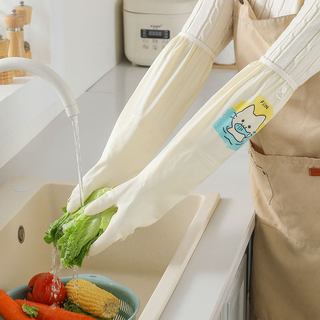 加绒手套加厚一体洗碗家务厨房耐用型橡胶乳胶洗衣服刷防水加长款 L 【小猫-3双混装】单层1双+加绒2双