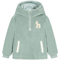 哈吉斯(HAZZYS)品牌童装男女童卫衣冬蓬松仿羊羔绒防风保暖连帽卫衣 天青色 145