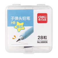 得力 58806 子弹头铅笔替芯 黑色 HB 24粒装