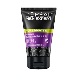 巴黎欧莱雅 L'OREAL/欧莱雅 男士炭爽系列洁面膏 控油清爽 深层净化 2瓶