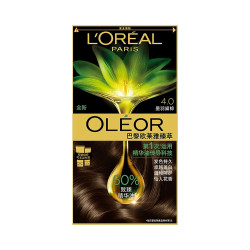 巴黎欧莱雅 L'OREAL/欧莱雅 臻萃染发膏 遮盖白发 精华油天然植萃 1盒 4.0墨羽黛棕