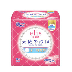 elis 大王天使纱织日用卫生巾250mm18片 超薄棉柔超净吸透气无感姨妈巾