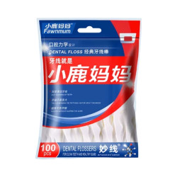 小鹿妈妈 FAWN MUM/小鹿 家用牙线 超细 力学弓形 高顺滑 清洁牙缝 6袋