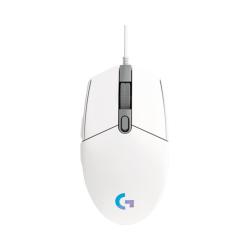 罗技 G102 二代 有线鼠标 RGB流光灯效 轻量化设计 宏程 白色