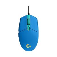 罗技 G102 二代 有线鼠标 RGB流光灯效 轻量化设计 宏程 蓝色