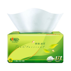心相印 抽纸 茶语丝享3层110抽*60包S码 纸巾卫生纸整箱