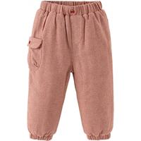 戴维贝拉(DAVE&BELLA)2024冬装女童棉裤儿童格子束脚裤小童休闲裤女宝宝夹棉长裤 红灰格 100cm(身高90-100cm)