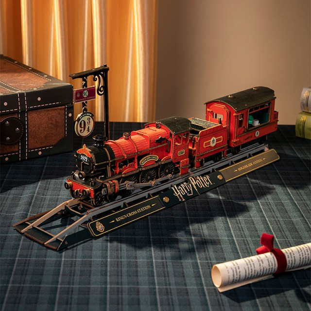 Puremind 飘麦 哈利波特-霍格沃茨特快列车（1612）木制火车模型玩具